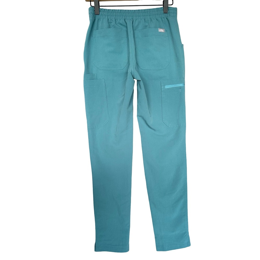 Figs Yola High-Rise Slim Fit Teal Anti-Wrinkle Scrub Trouser Pants Size XXS - Picture 2 of 8